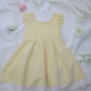 Rare Edition White and Yellow Gingham Pattern Dress